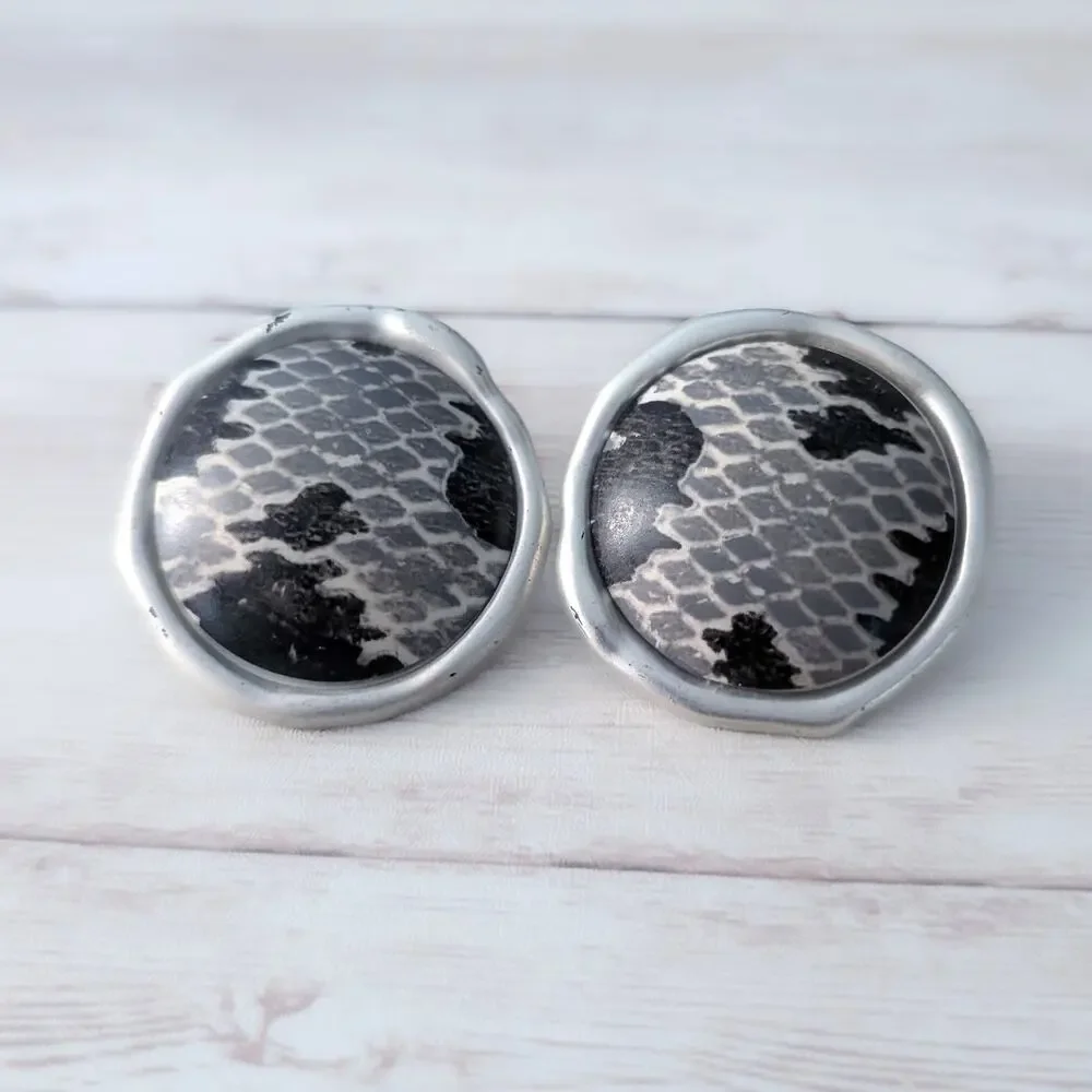 Vintage Clip On Earrings 1 & 3/8